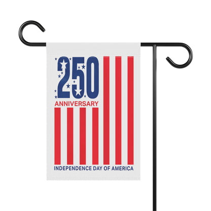 America 250 Independence Day Garden Flag — Patriotic Anniversary Banner