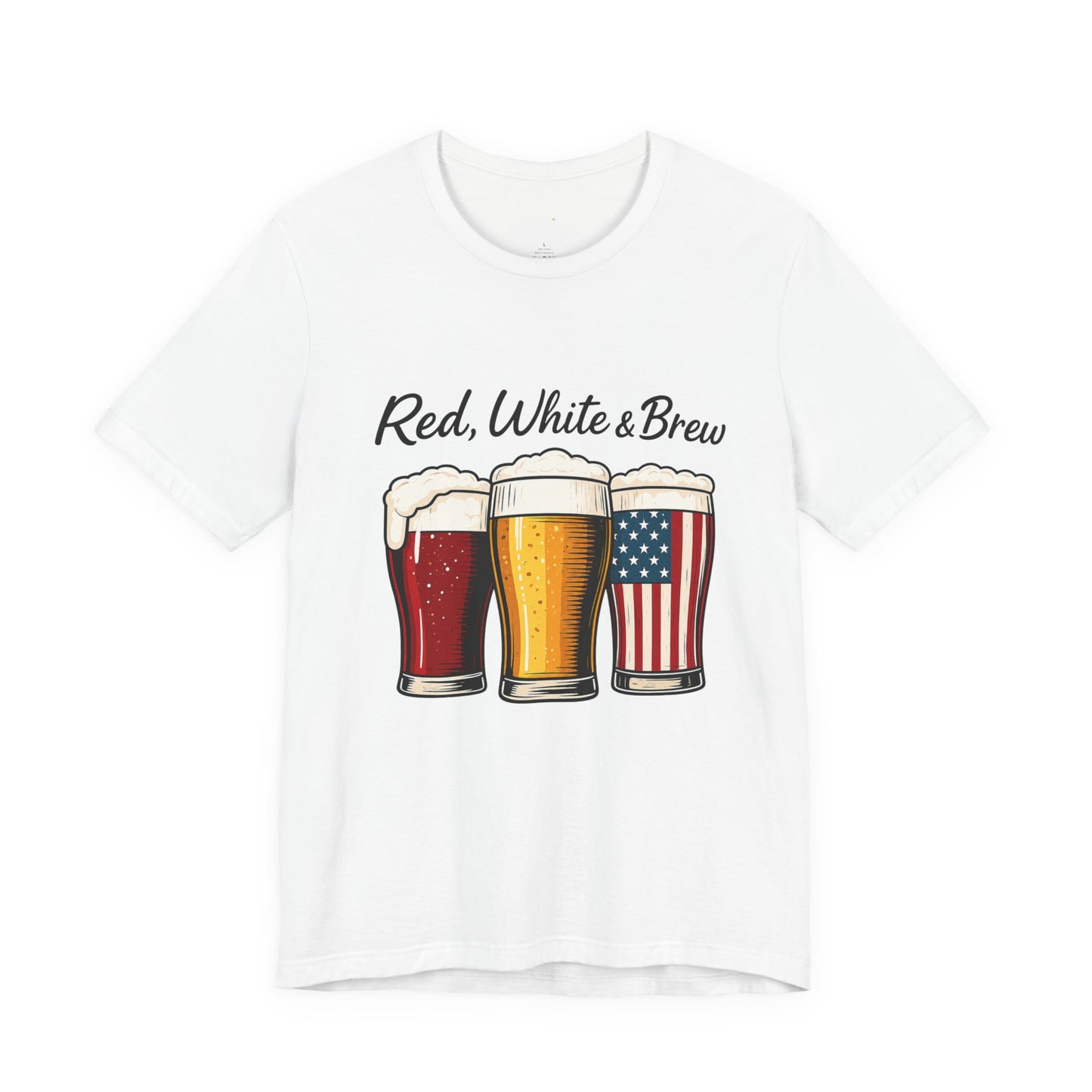 America 250 Red White Brew Beer Tee — Patriotic 4th of July T-Shirt
