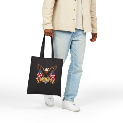 America 250 Patriotic Canvas Tote Bag – Heavy-Duty 12 oz
