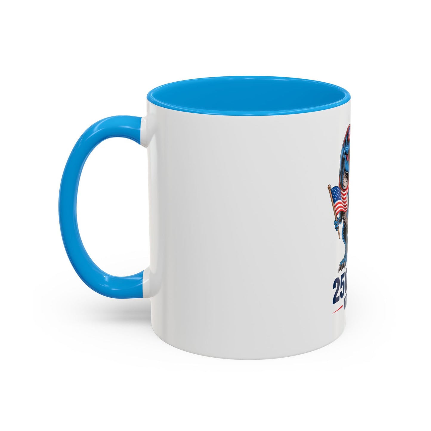 Rex Revere Patriotic T-Rex Mug — America 250 Years 1776–2026 Coffee Cup