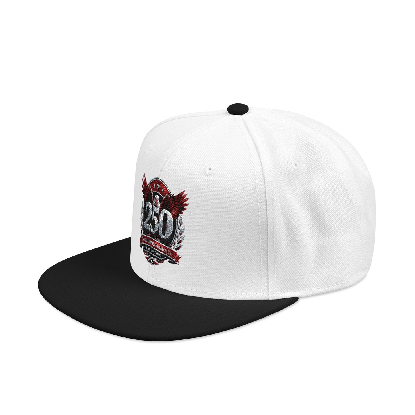 America 250 Embroidered Snapback Hat — Eagle Crest Patriotic Cap