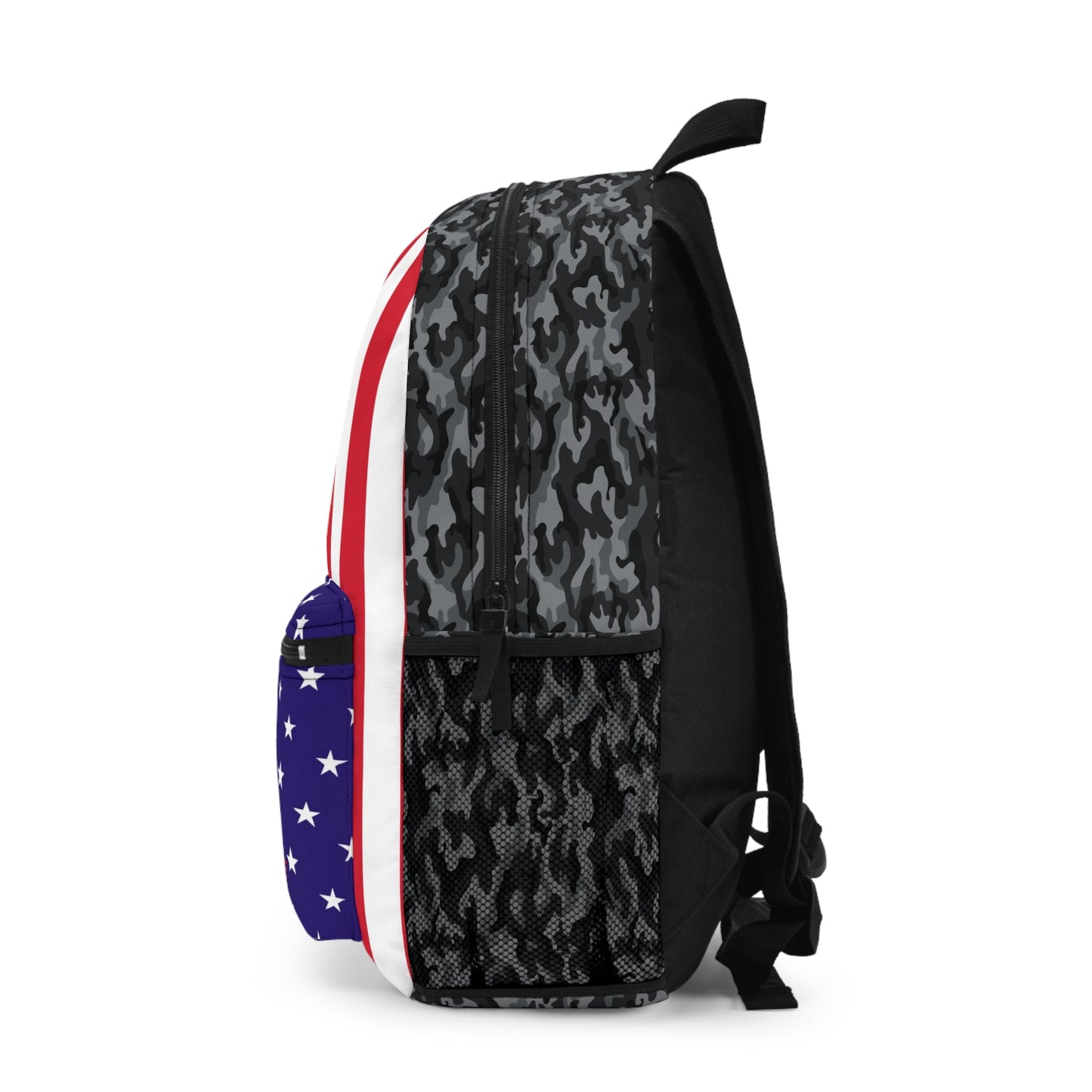 Camo USA Flag Backpack | Patriotic Travel & School Bag