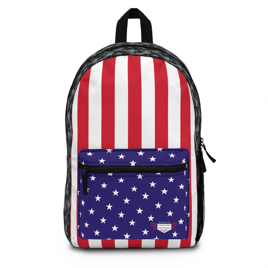 Camo USA Flag Backpack | Patriotic Travel & School Bag