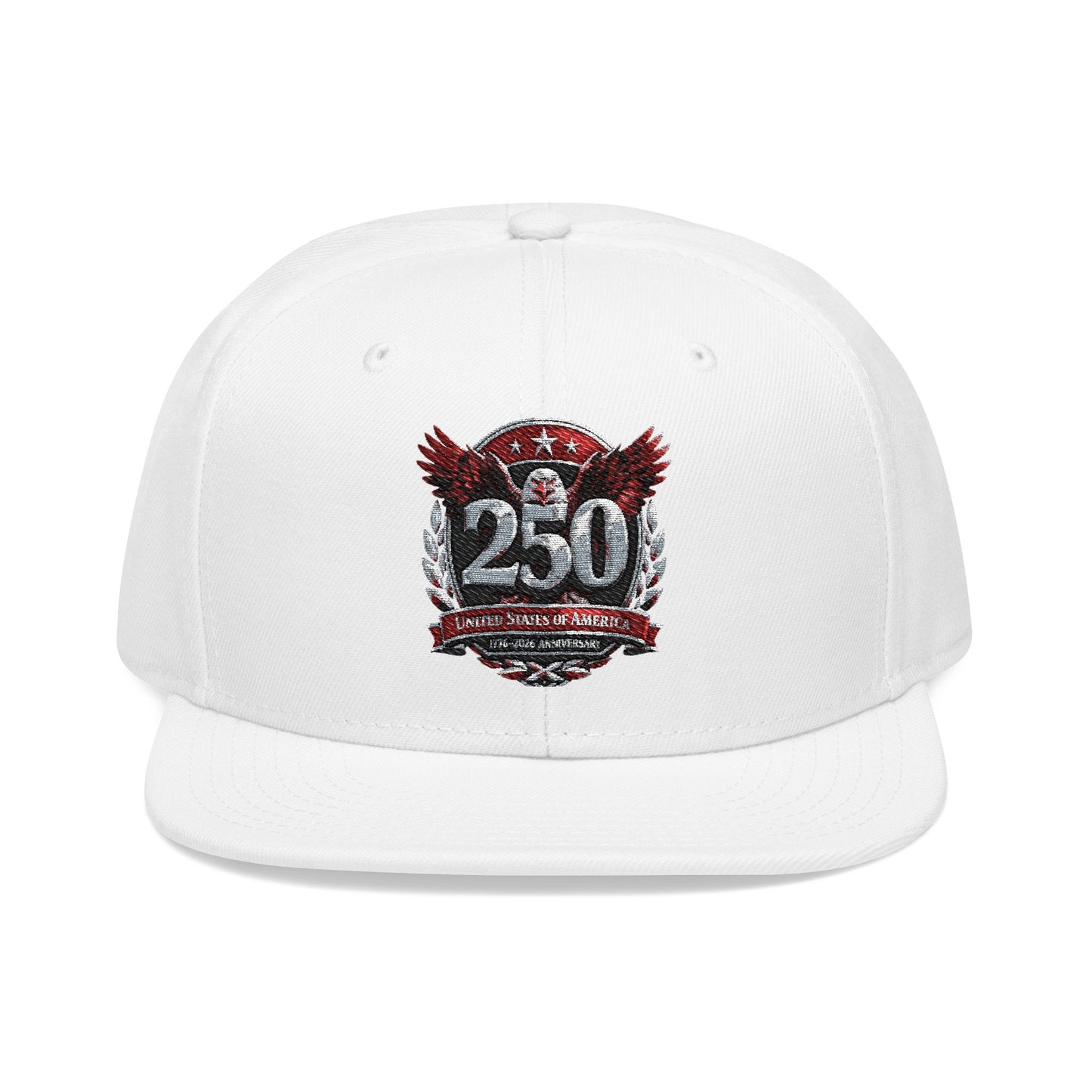 America 250 Embroidered Snapback Hat — Eagle Crest Patriotic Cap