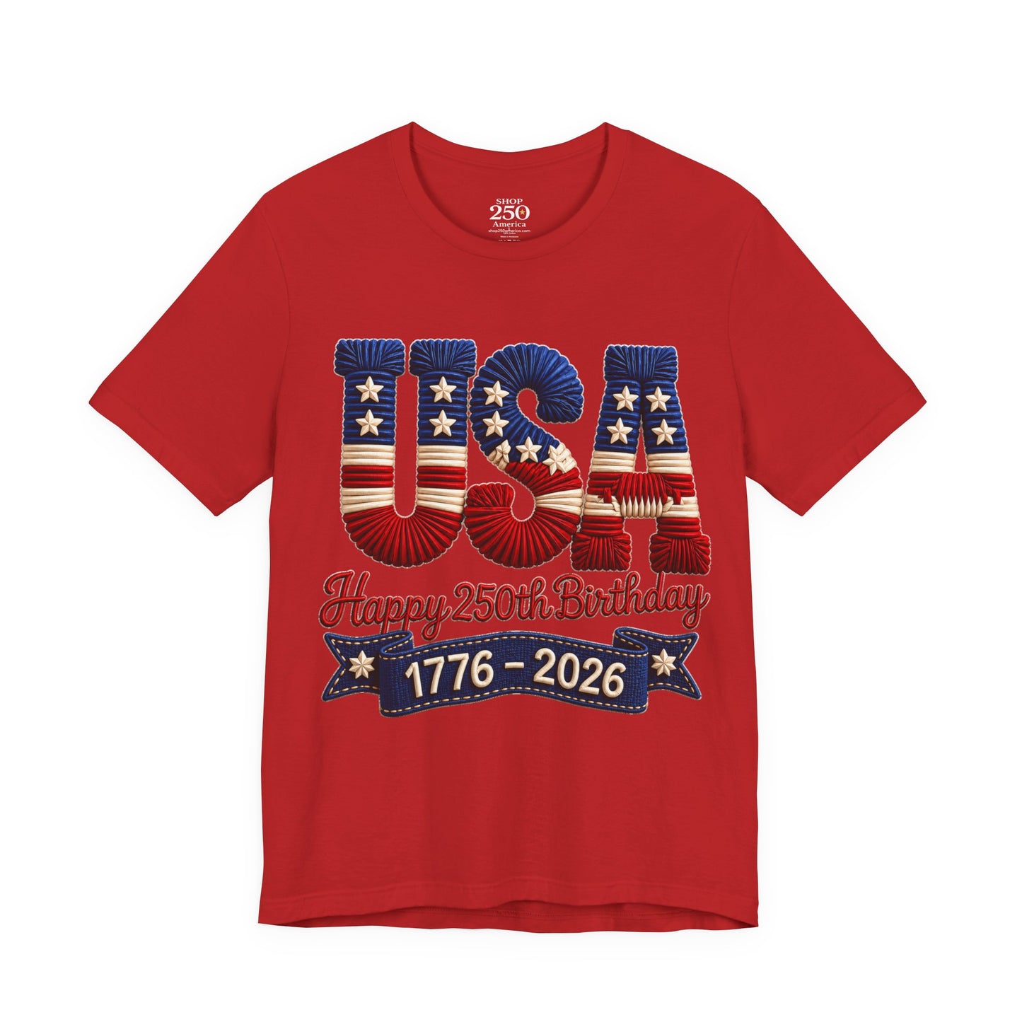 America 250 Distressed Flag Tee — 1776 to 2026 Patriotic Birthday Shirt