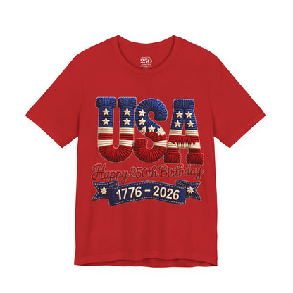 America 250 Distressed Flag Tee — 1776 to 2026 Patriotic Birthday Shirt