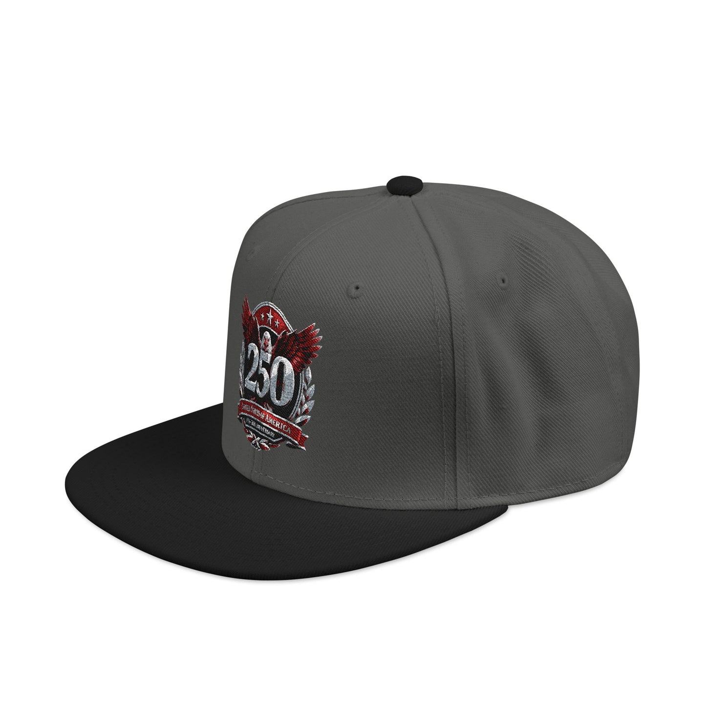 America 250 Embroidered Snapback Hat — Eagle Crest Patriotic Cap
