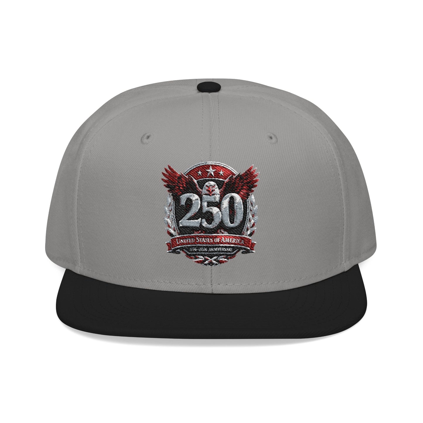 America 250 Embroidered Snapback Hat — Eagle Crest Patriotic Cap