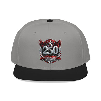 America 250 Embroidered Snapback Hat — Eagle Crest Patriotic Cap