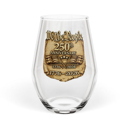 America 250 We the People Stemless Wine Glass — 1776–2026, 11.75 oz