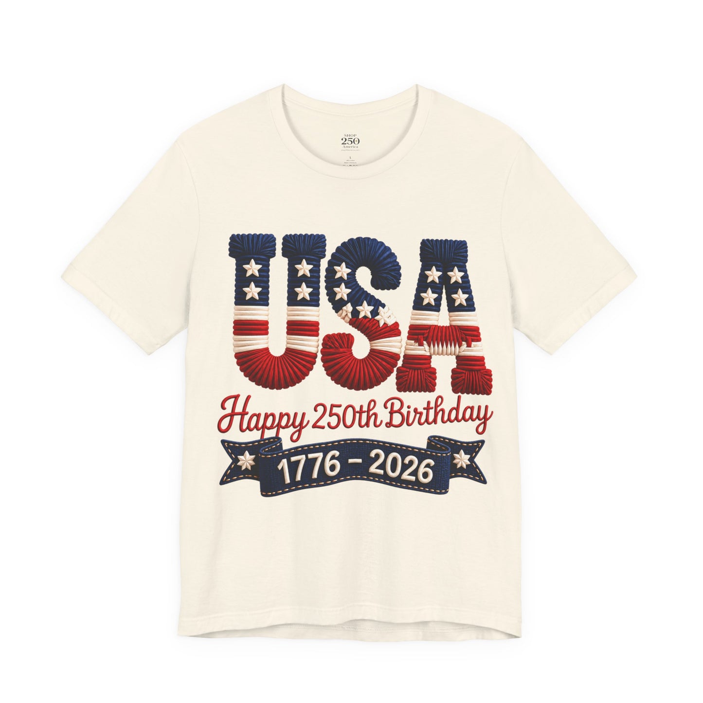America 250 Distressed Flag Tee — 1776 to 2026 Patriotic Birthday Shirt