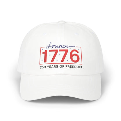 America 1776 Patriotic Dad Cap — "250 Years of Freedom" Embroidered Hat