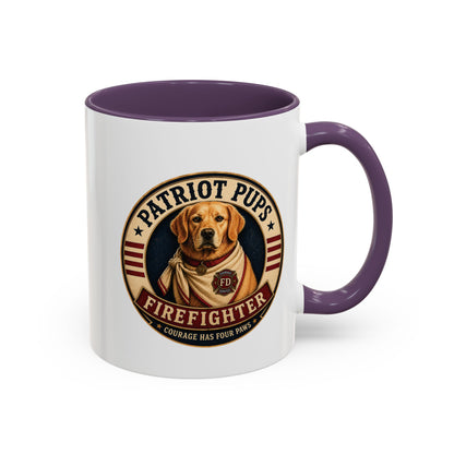 Scout the Firefighter Accent Mug | Patriot Pups™ | Brave. Loyal. Always Ready