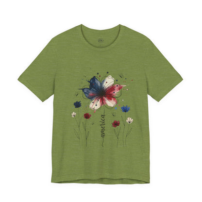 America 250 Watercolor Floral Graphic Tee – Women's
