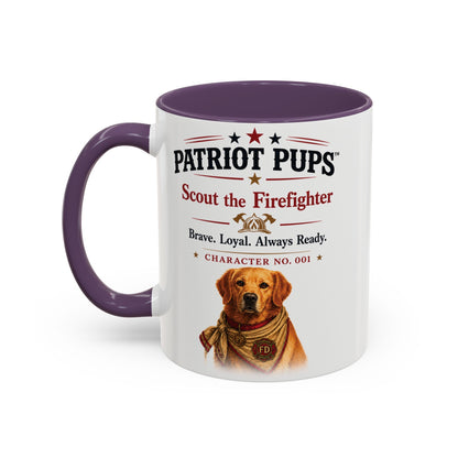 Scout the Firefighter Accent Mug | Patriot Pups™ | Brave. Loyal. Always Ready