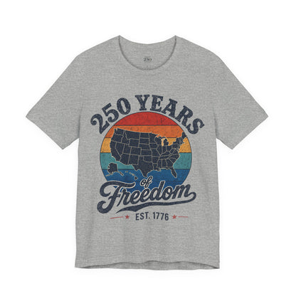 America 250 Distressed Map Tee — 250 Years of Freedom