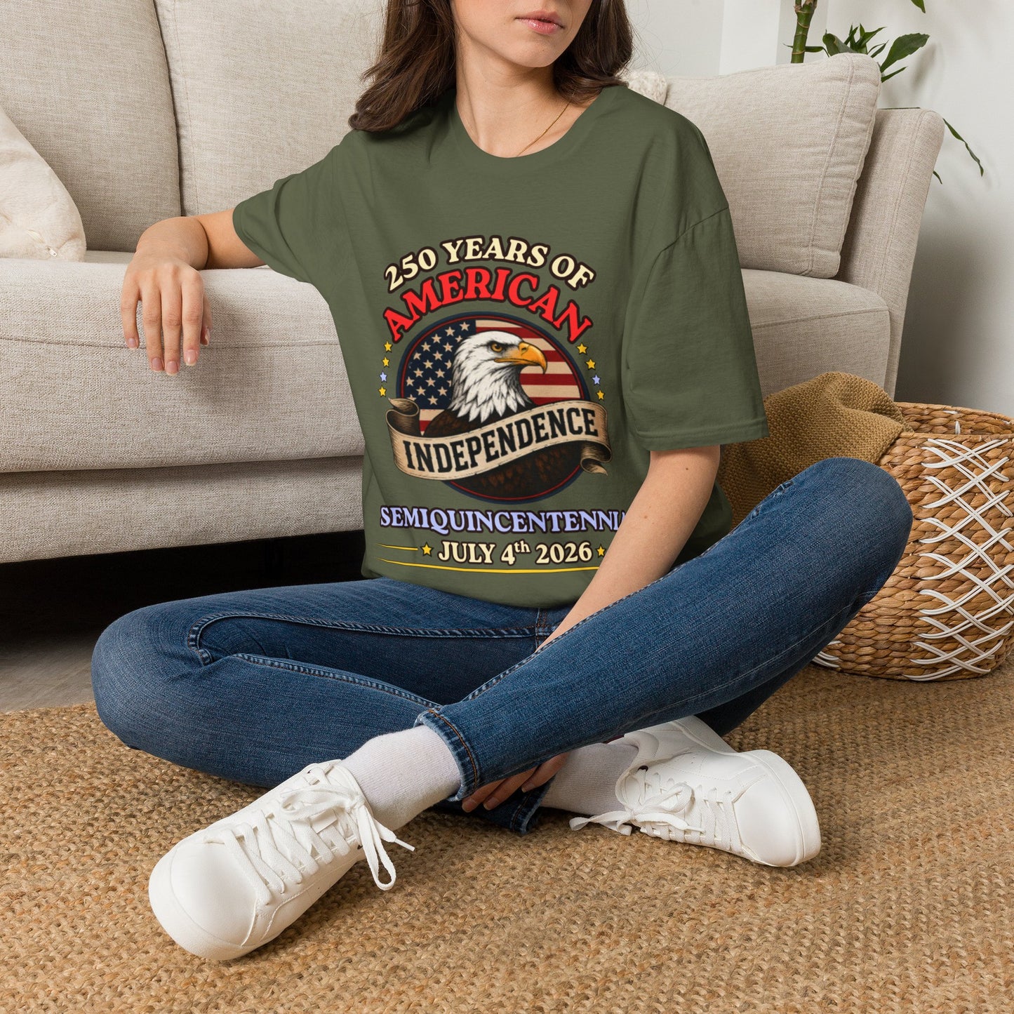 250 Years of American Independence T-Shirt — Patriotic Eagle July 4th Tee