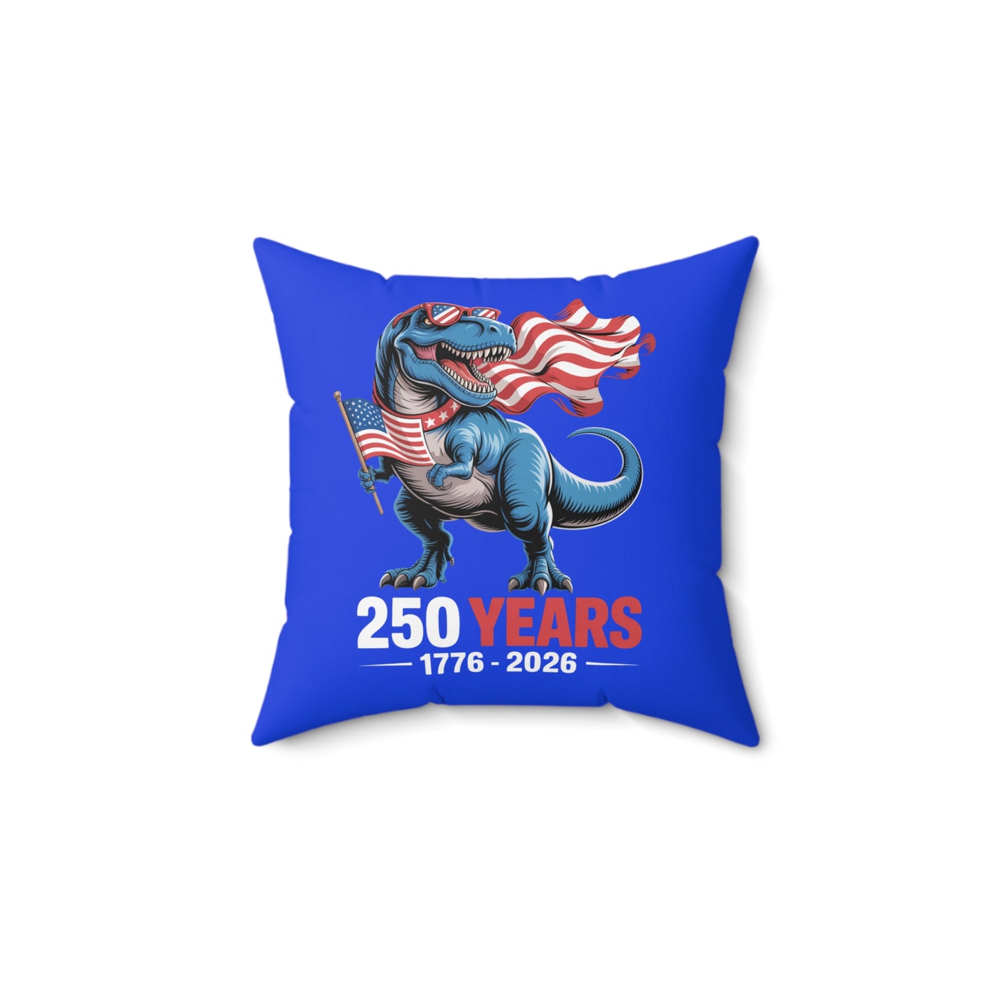 America 250 T-Rex Flag Throw Pillow — 1776–2026 Patriotic Decor