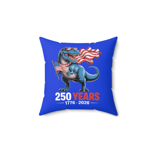 America 250 T-Rex Flag Throw Pillow — 1776–2026 Patriotic Decor