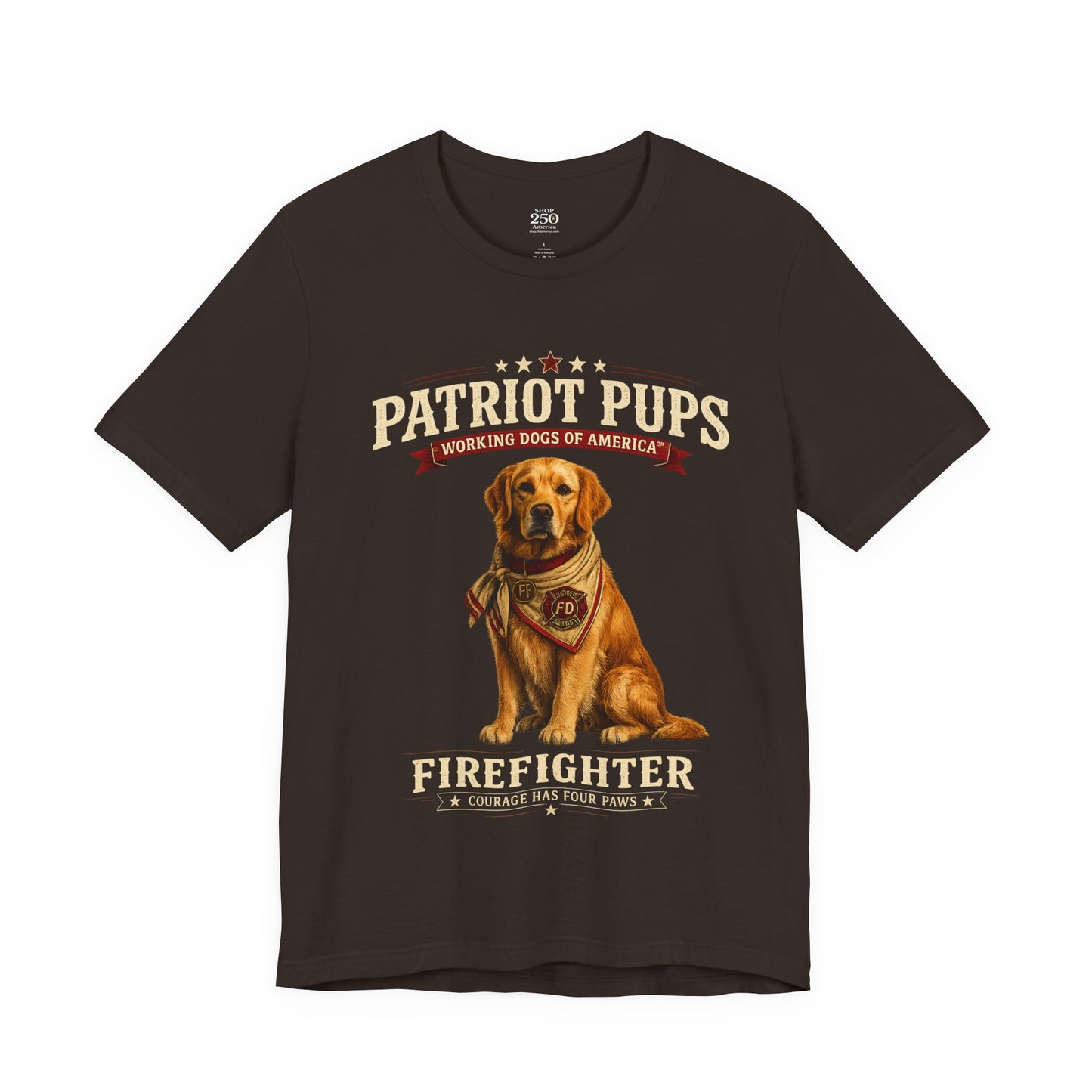 Scout the Firefighter T-Shirt | Patriot Pups™ | Courage Has Four Paws