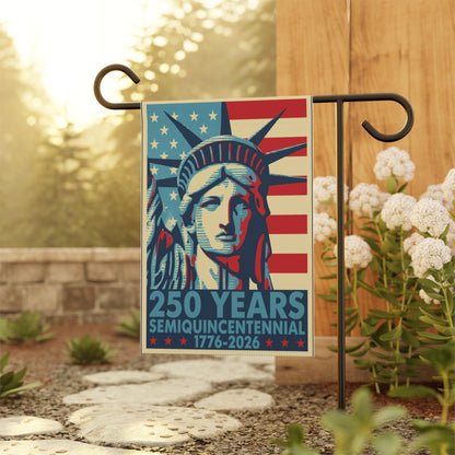 America 250 Statue of Liberty Garden Flag — Semiquincentennial Patriotic Banner