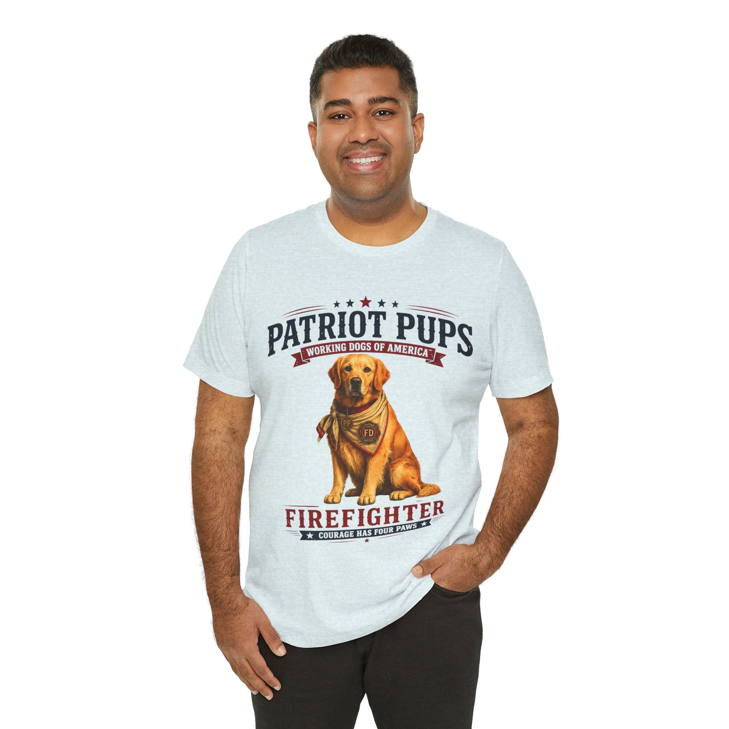 Scout the Firefighter T-Shirt | Patriot Pups™ | Courage Has Four Paws