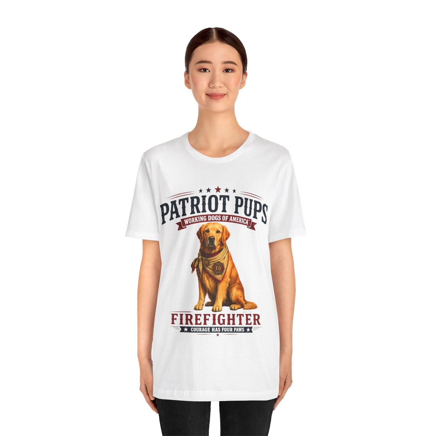 Scout the Firefighter T-Shirt | Patriot Pups™ | Courage Has Four Paws