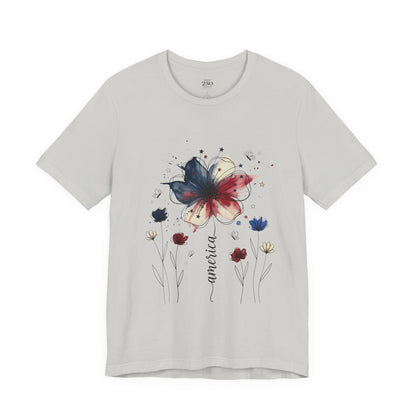 America 250 Watercolor Floral Graphic Tee – Women's