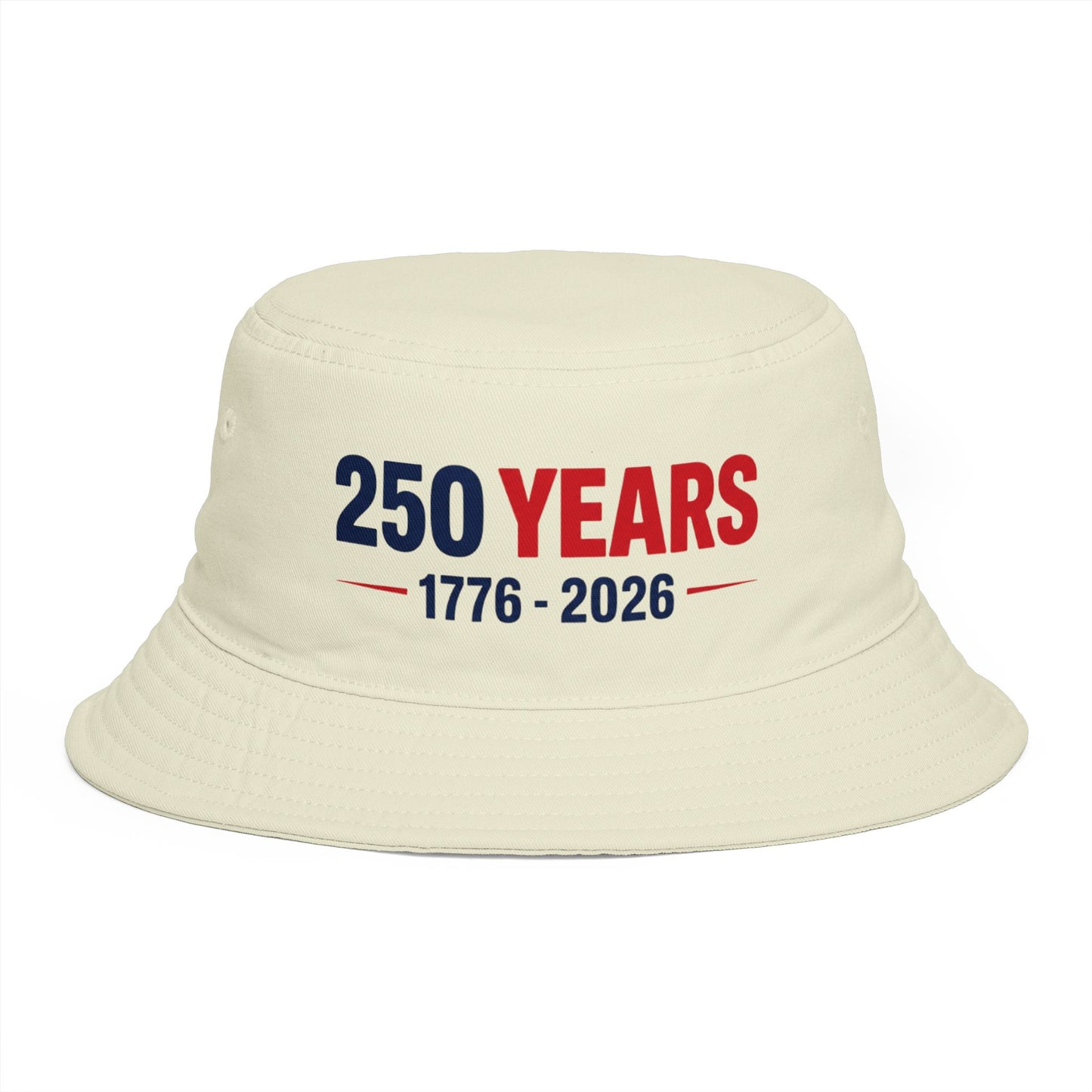 Patriotic Cotton Bucket Hat – Reinforced Brim, One Size, 4 Colors