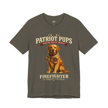 Scout the Firefighter T-Shirt | Patriot Pups™ | Courage Has Four Paws