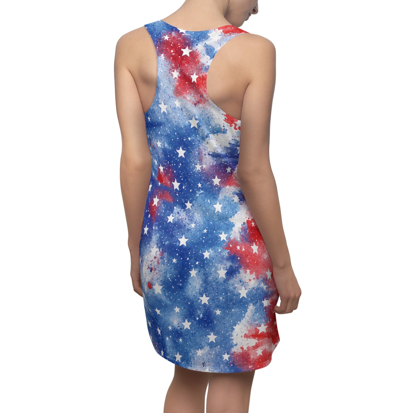 Patriotic Red White & Blue Star Racerback Dress