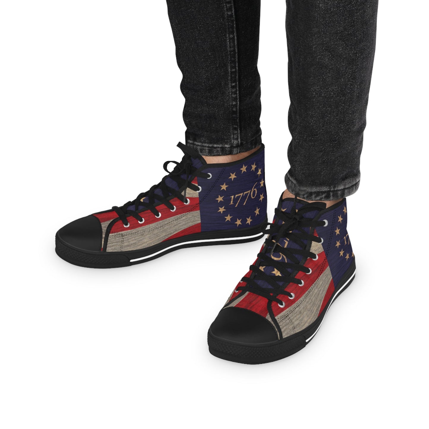 Men's Betsy Ross Flag High-Top Sneakers | Shop250America
