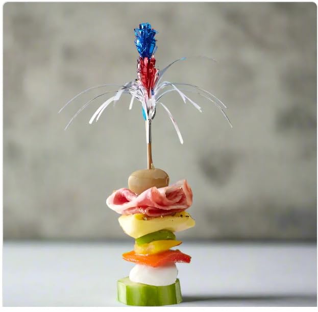 USA Cake Decorating Bundle - Sparkler Picks, Flag Picks & Sprinkles Set