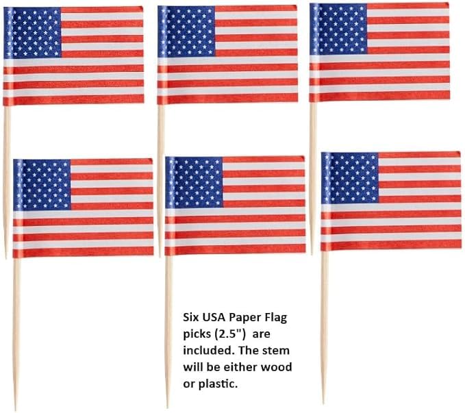 USA Cake Decorating Bundle - Sparkler Picks, Flag Picks & Sprinkles Set