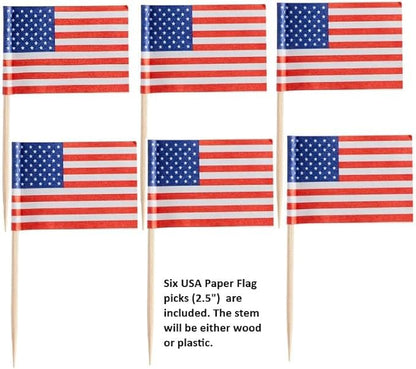 USA Cake Decorating Bundle - Sparkler Picks, Flag Picks & Sprinkles Set