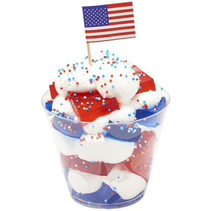 Patriotic Cake Decorating Bundle - USA Flag Picks & Red White Blue Sprinkles Set