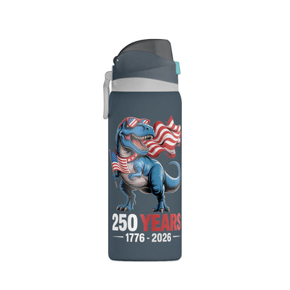America 250 T-Rex Flag Insulated Bottle — 32oz Patriotic Drinkware