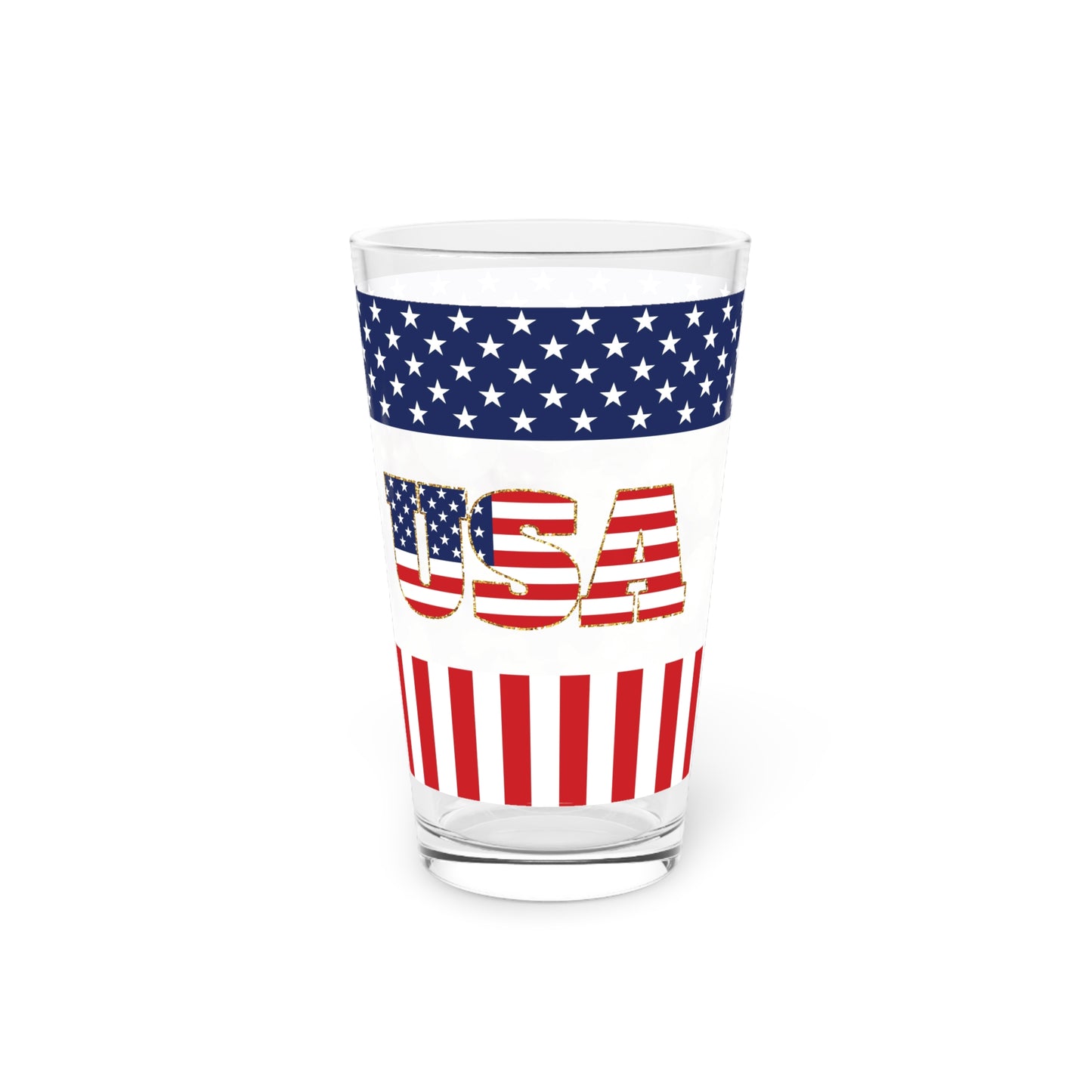 Custom Patriotic Pint Glass – 16oz Tempered Glass