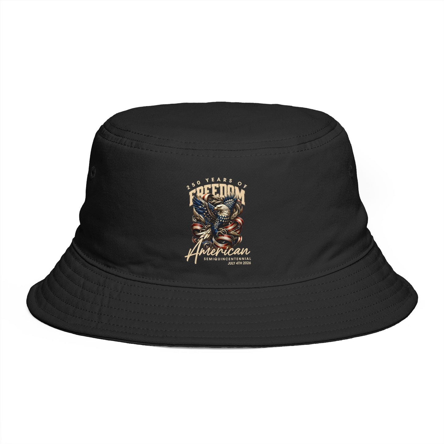 American Freedom Eagle Bucket Hat — Patriotic Vintage Skull & Eagle Design