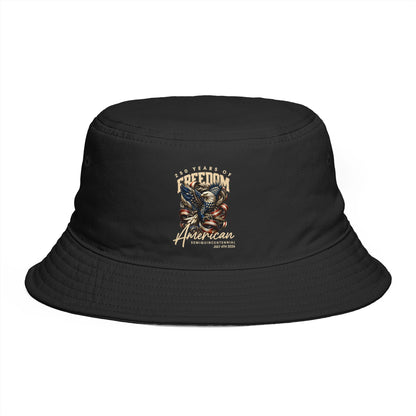 American Freedom Eagle Bucket Hat — Patriotic Vintage Skull & Eagle Design