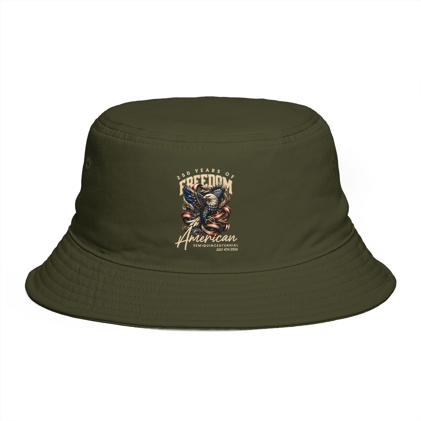 American Freedom Eagle Bucket Hat — Patriotic Vintage Skull & Eagle Design