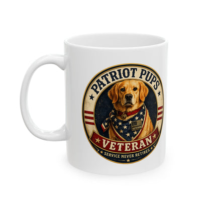 Scout the Veteran Ceramic Mug | Patriot Pups™ | Service Never Retires