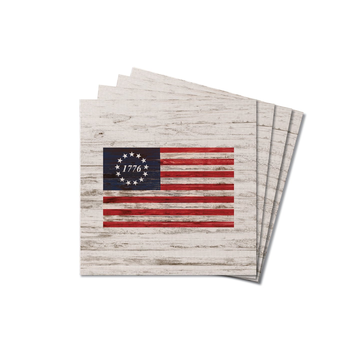Collective - 1776 Flag Coaster Set - White