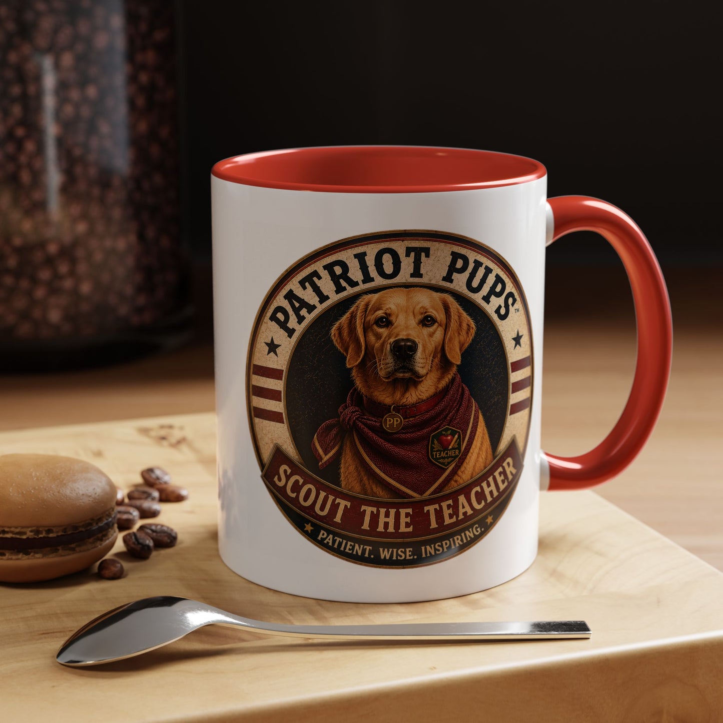 Scout the Teacher Accent Mug | Patriot Pups™ | Patient. Wise. Inspiring