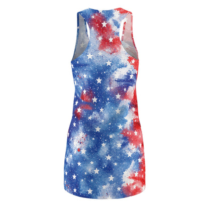 Patriotic Red White & Blue Star Racerback Dress