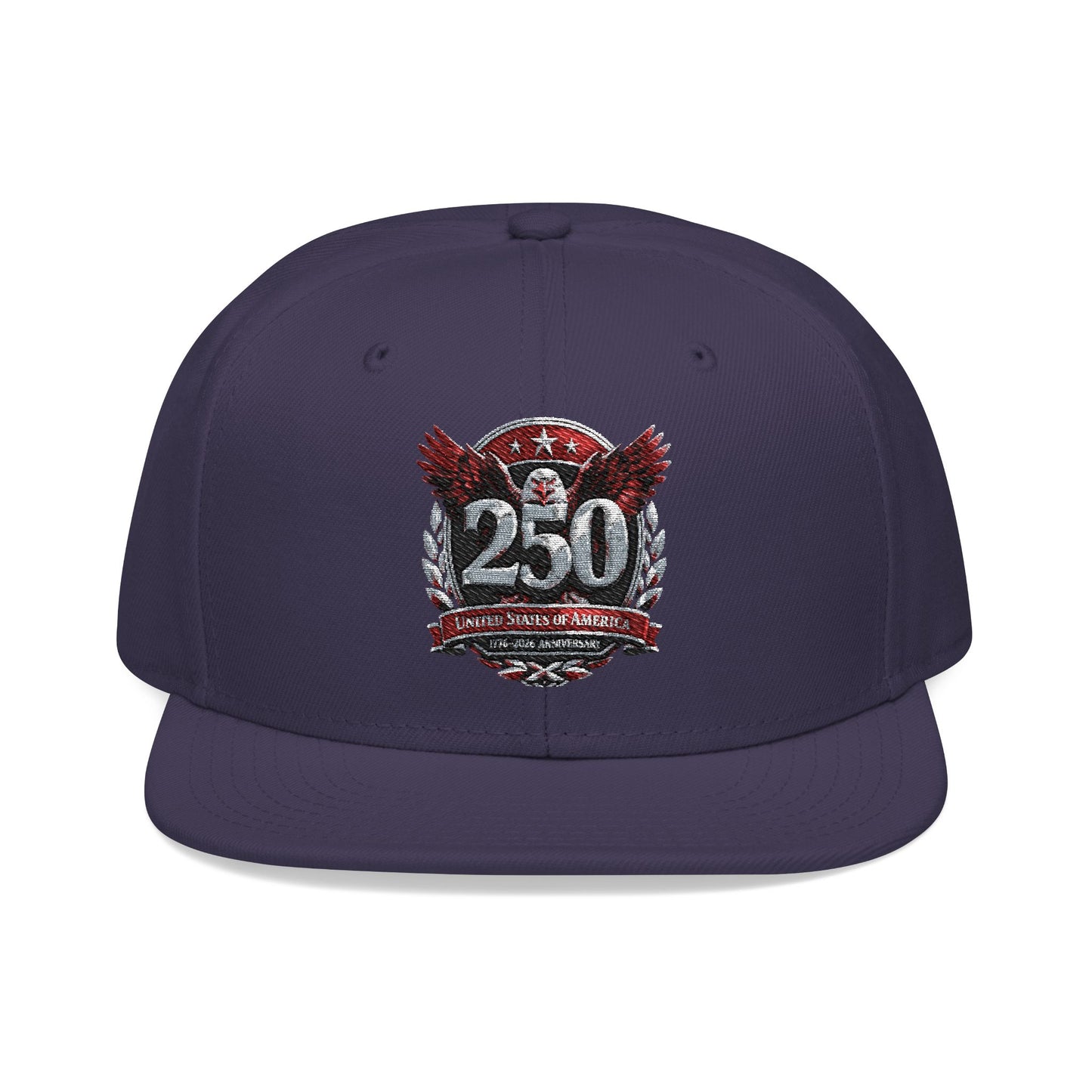 America 250 Embroidered Snapback Hat — Eagle Crest Patriotic Cap
