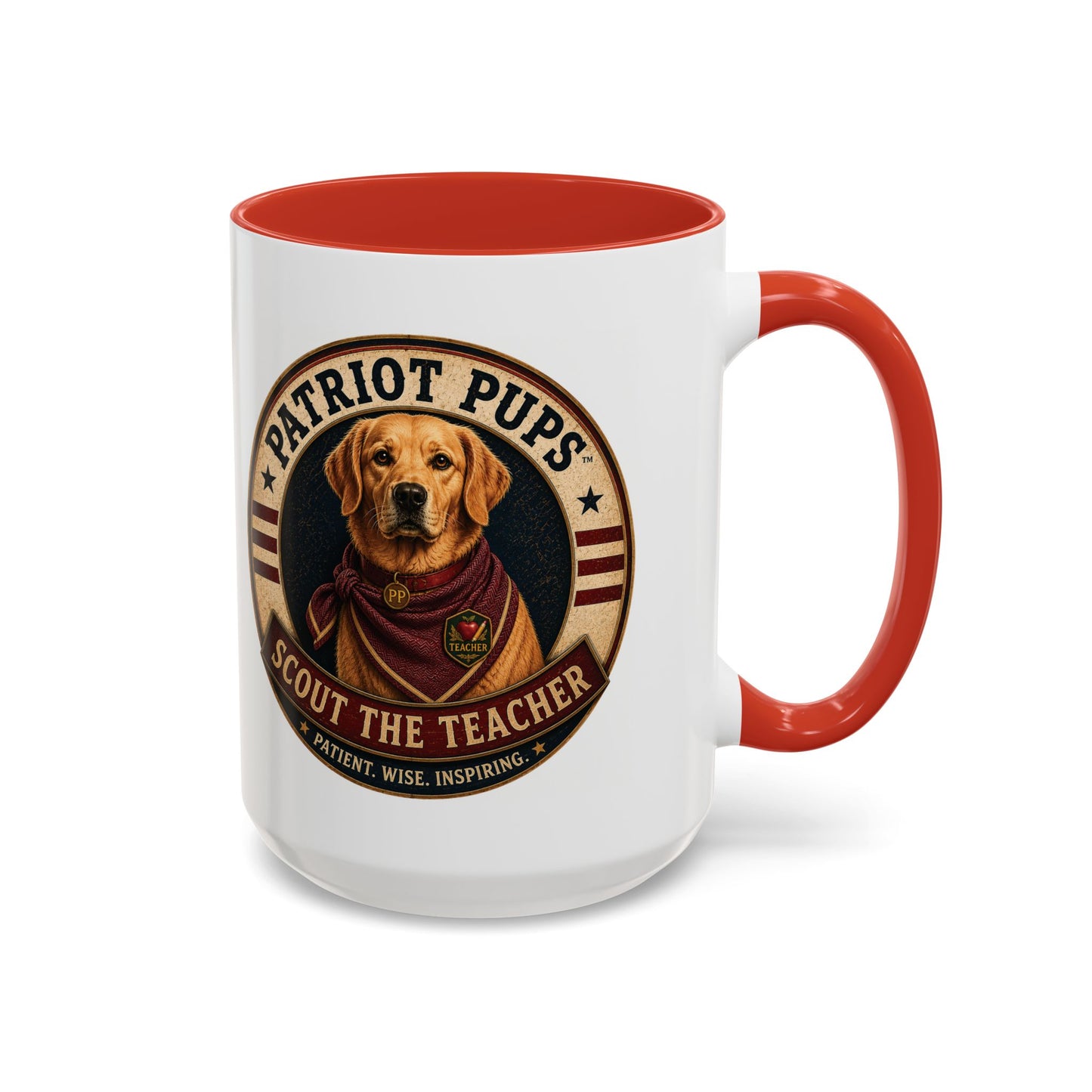 Scout the Teacher Accent Mug | Patriot Pups™ | Patient. Wise. Inspiring