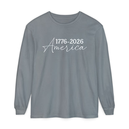 America 1776–2026 Long Sleeve Shirt — Patriotic Anniversary Tee