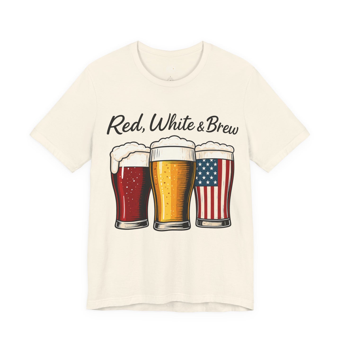 America 250 Red White Brew Beer Tee — Patriotic 4th of July T-Shirt