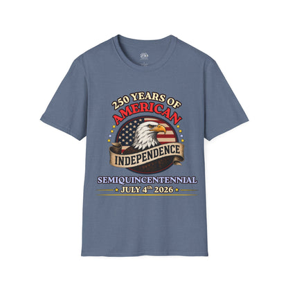 250 Years of American Independence T-Shirt — Patriotic Eagle July 4th Tee